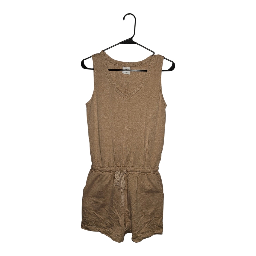 Amazon Essentials Women's Studio Terry Fleece Romper Tan Size XS